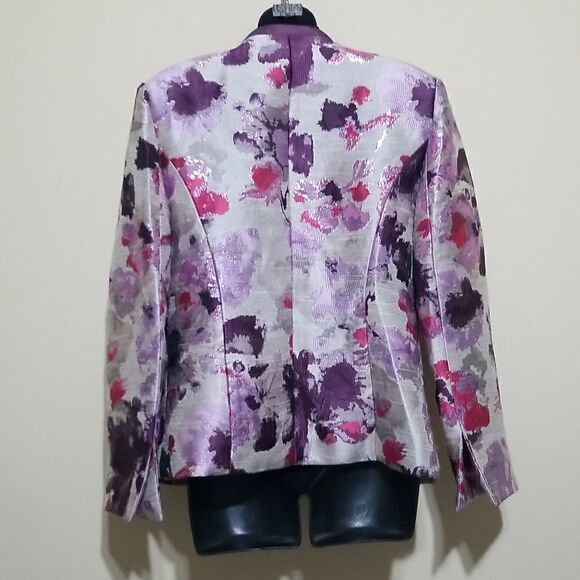 Terramina Purple Multicolored Blazer Sz 10 - Picture 5 of 7